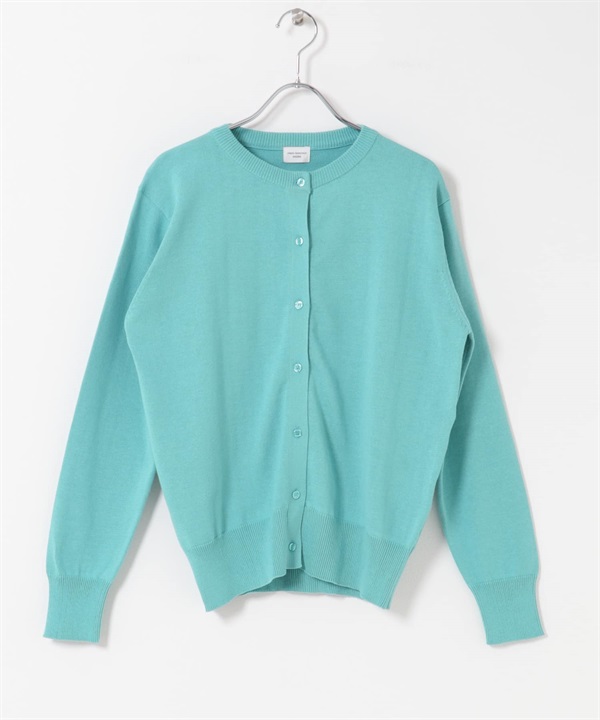 有機棉圓領開襟衫(藍色-FREE-BLUE)