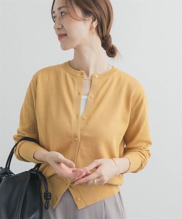 有機棉圓領開襟衫