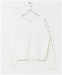 『UR TECH Renew Knit 』V領套衫(米色-FREE-OFF WHITE)