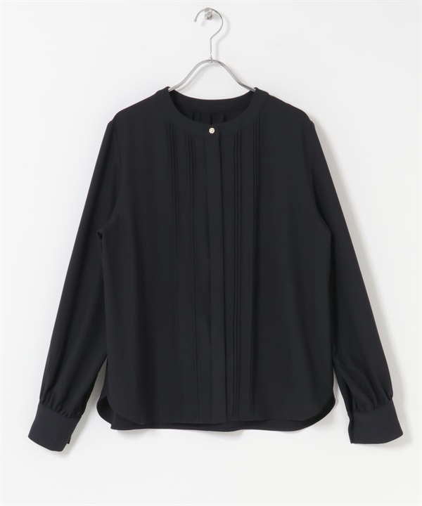 細褶金扣罩衫(藏青色-FREE-NAVY)