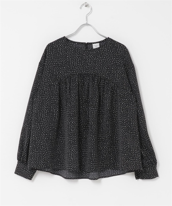 拼接碎褶罩衫(黑色-FREE-BLACK)