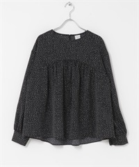 拼接碎褶罩衫(黑色-FREE-BLACK)