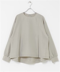 打褶傘狀下襬罩衫(灰膚色-FREE-其他灰色)
