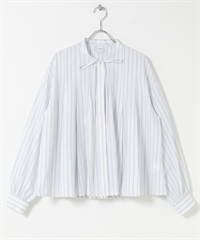 直條紋蝴蝶結傘狀罩衫(米色-FREE-OFF WHITE)