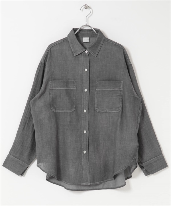 透膚牛仔襯衫(黑色-FREE-BLACK)