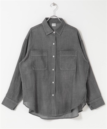 透膚牛仔襯衫(黑色-FREE-BLACK)