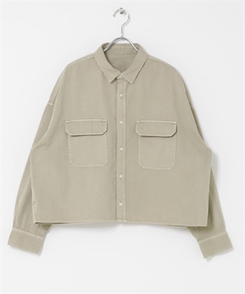 短版牛仔襯衫(膚色-FREE-BEIGE)