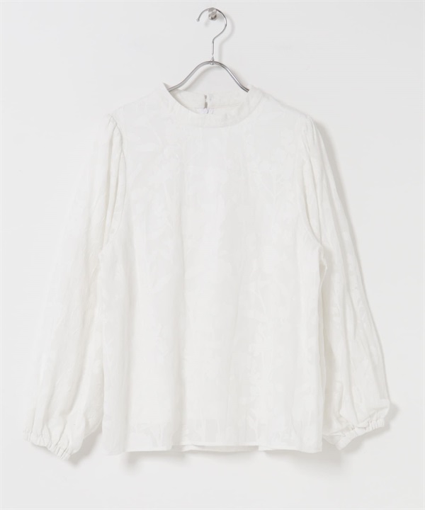 拔纖凹凸印花罩衫(米色-FREE-OFF WHITE)