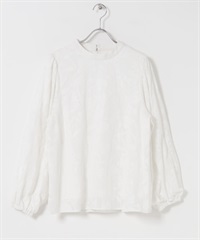 拔纖凹凸印花罩衫(米色-FREE-OFF WHITE)