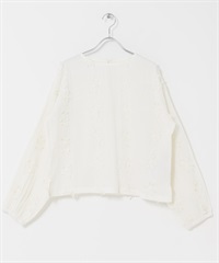 立體刺繡罩衫(米色-FREE-OFF WHITE)