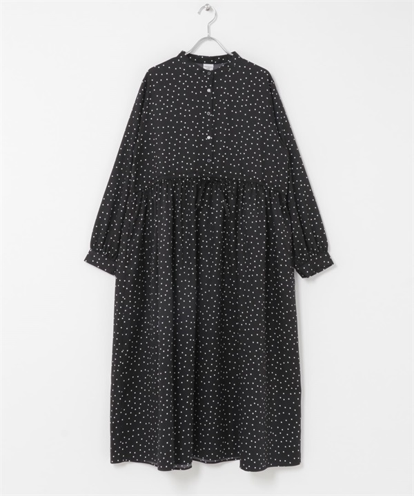 點點印花洋裝(黑色-FREE-BLACK)