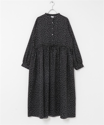 點點印花洋裝(黑色-FREE-BLACK)