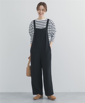 喬琪紗打褶吊帶褲