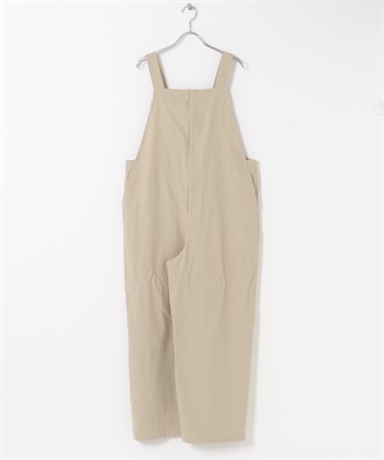 正面拉鍊吊帶褲(原色-M-NATURAL)