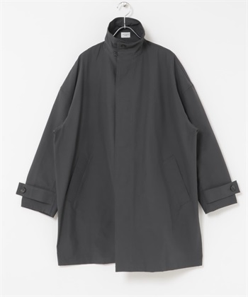 立領中長版大衣(炭灰色-FREE-CHARCOAL GRAY)