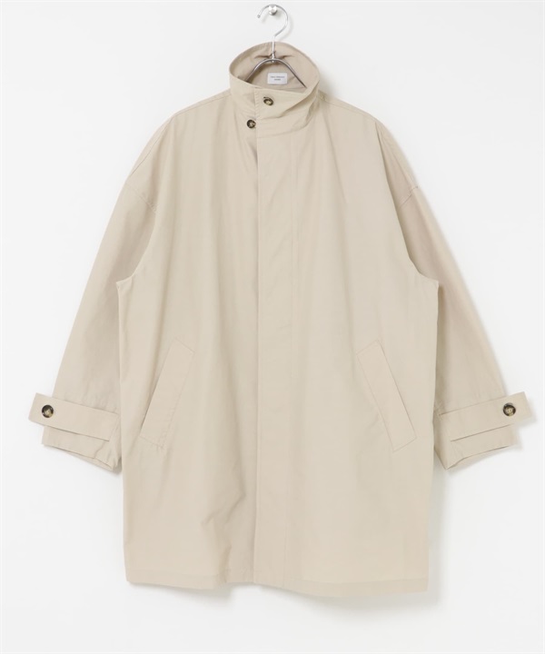 立領中長版大衣(淺膚色-FREE-L.BEIGE)