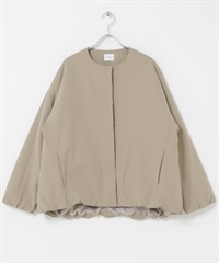 防潑水填充無領大衣(膚色-FREE-BEIGE)