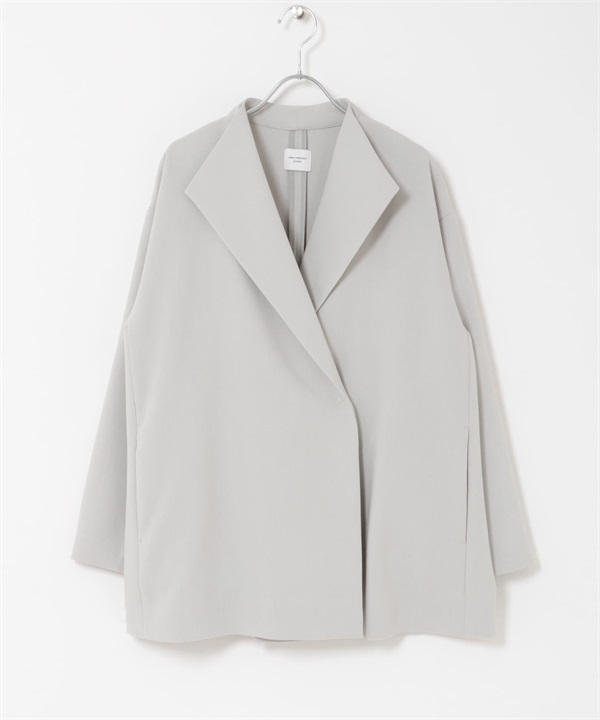 雙層織物短版大衣(淺灰色-S-LIGHT GRAY)