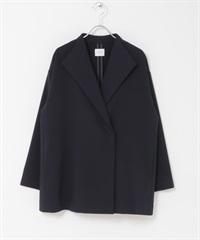 雙層織物短版大衣(藏青色-S-NAVY)