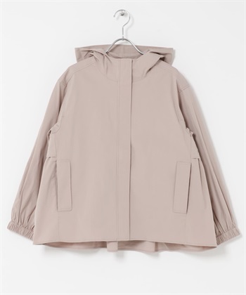 防潑水背面碎褶連帽外套(粉膚色-FREE-其他膚色)