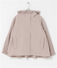 防潑水背面碎褶連帽外套(粉膚色-FREE-其他膚色)
