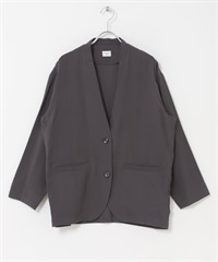 無領西裝外套(炭灰色-FREE-CHARCOAL GRAY)