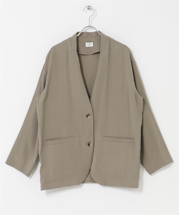 無領西裝外套(灰膚色-FREE-其他膚色)