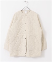 吉貝木棉絎縫中長版夾克(象牙白-FREE-IVORY)