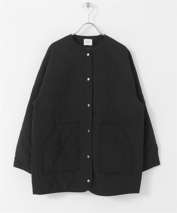 吉貝木棉絎縫中長版夾克(黑色-FREE-BLACK)