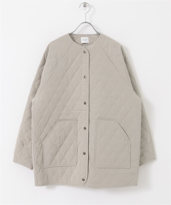 吉貝木棉絎縫中長版夾克(灰膚色-FREE-其他灰色)