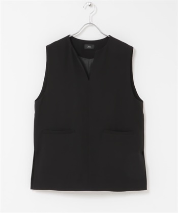 V字領緣背心(黑色-FREE-BLACK)