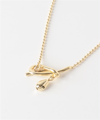 金屬墜飾T字扣項鍊(金色-one-GOLD)