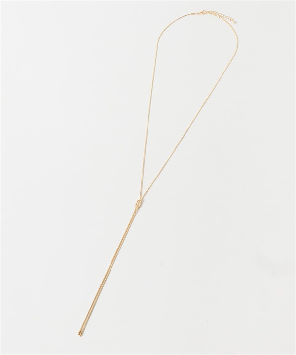 繩結造型蛇鍊項鍊(金色-one-GOLD)