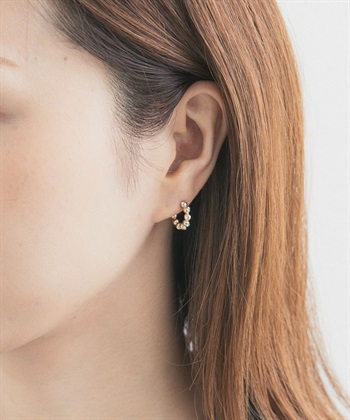 環形圓珠針式耳環