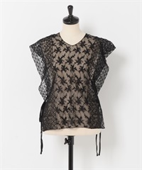 2WAY蕾絲背心罩衫(黑色-one-BLACK)