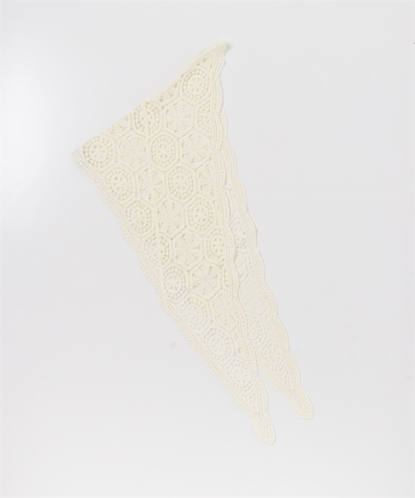 蕾絲三角披巾(米白色-one-OFF WHITE)
