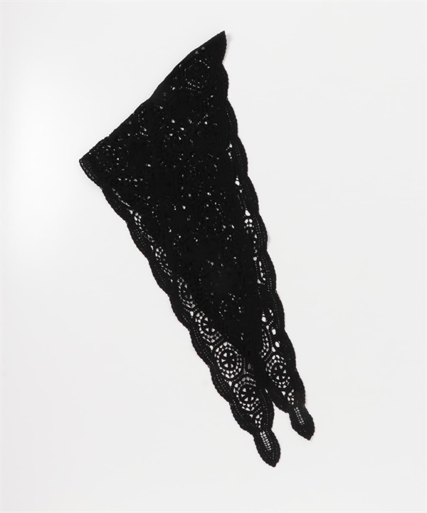 蕾絲三角披巾(黑色-one-BLACK)