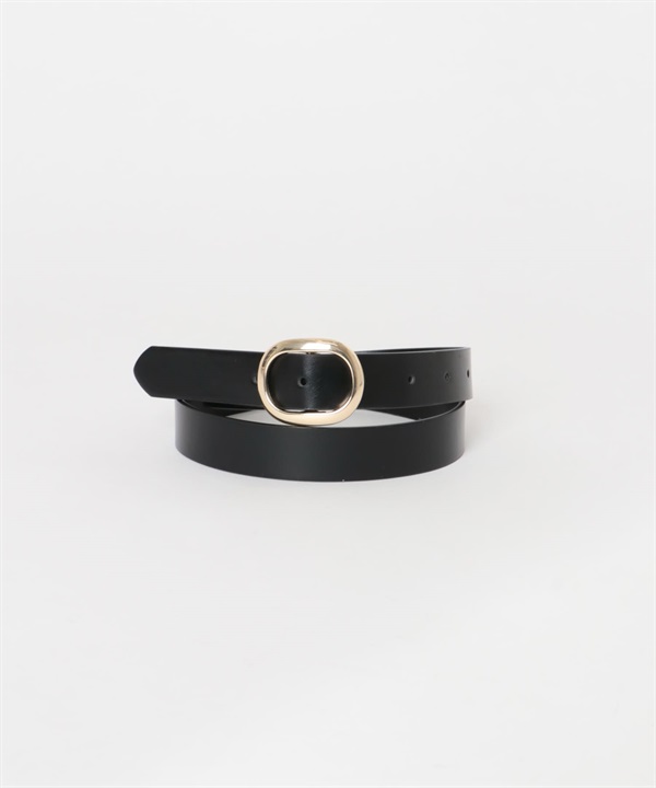 橢圓扣環皮帶(黑色-one-BLACK)