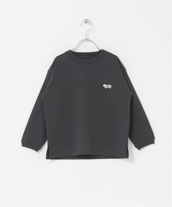 【親子裝】【別注】PENNEYS / THE FOX刺繡長袖T恤(KIDS)(炭灰色-120(115-125)-CHARCOAL GRAY)