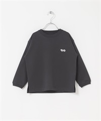 【親子裝】【別注】PENNEYS / THE FOX刺繡長袖T恤(KIDS)(炭灰色-120(115-125)-CHARCOAL GRAY)