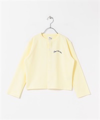圓領刺繡開襟衫(KIDS)(奶油色-120(115-125)-其他白色)