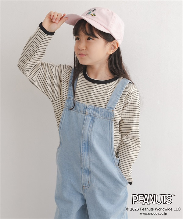 華夫格滾邊長袖T恤(KIDS)