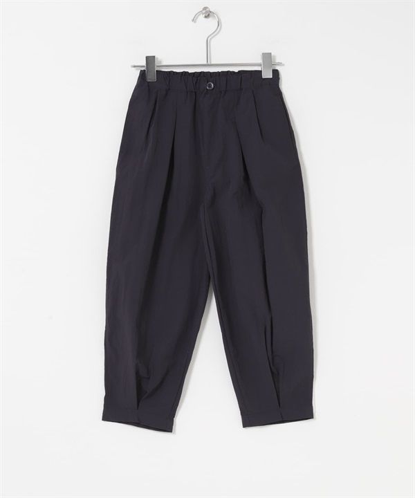 防潑水打褶寬褲(KIDS)(深藏青色-120(115-125)-NAVY)