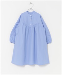 剪接碎褶洋裝(KIDS)(藍色-120(115-125)-BLUE)
