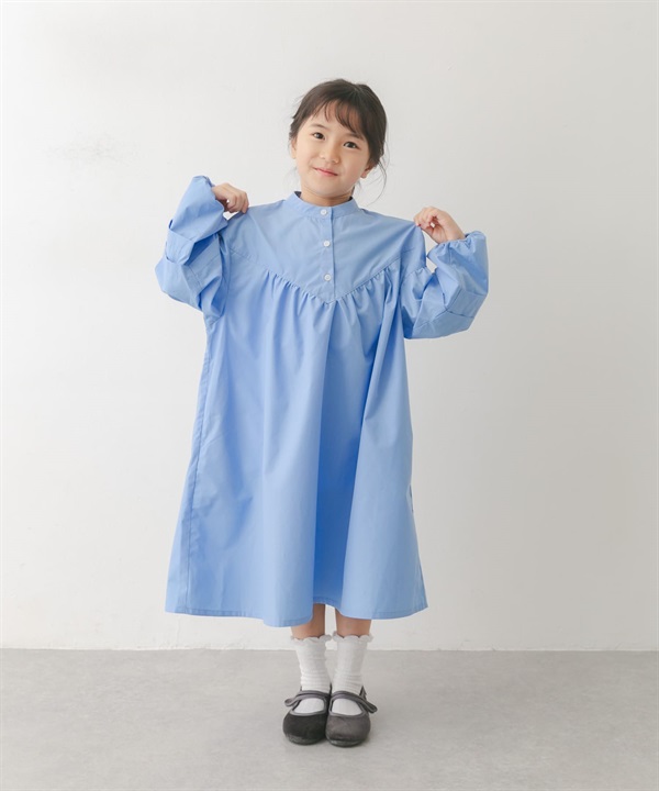 剪接碎褶洋裝(KIDS)