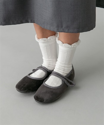 鏤空織紋荷葉邊短襪(KIDS)