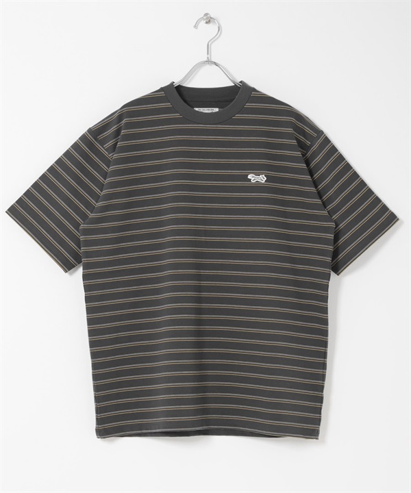 【別注】PENNEYS / THE FOX刺繡短袖T恤(炭灰色 x 黃色-M-其他灰色)