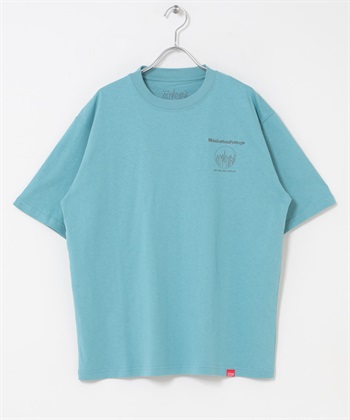 【別注】MANHATTAN PORTAGE 印花T恤(BLUE-M-BLUE)