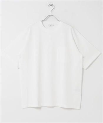 背面剪裁圓領T恤(米色-M-OFF WHITE)