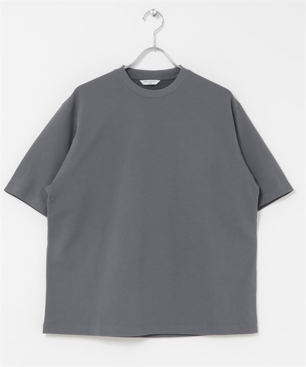 Somarti鹿子織圓領短袖T恤(炭灰色-M-CHARCOAL GRAY)